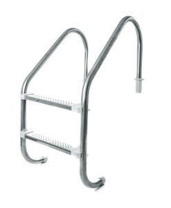 Escada Para Piscina Tradicional  2 Degraus Em Abs Libra Inox