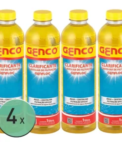 Kit 4 Clarificante Floculante Filtração Piscina Genfloc 1L - Genco